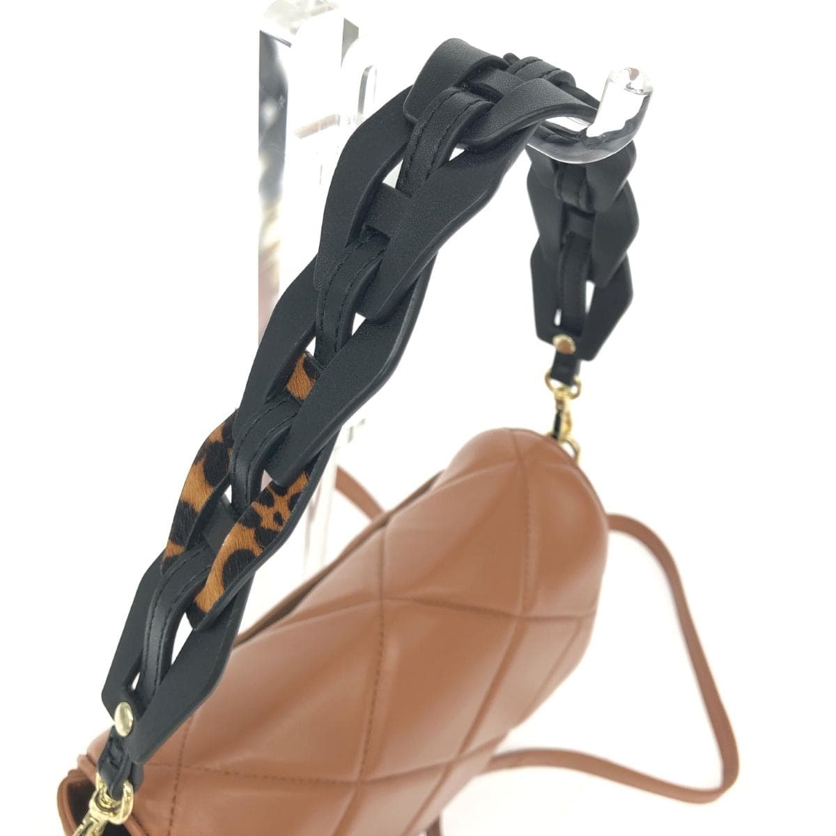 LOWELL things 2WAY bag in good condition, brown leather quilting, multifunctional bag 4