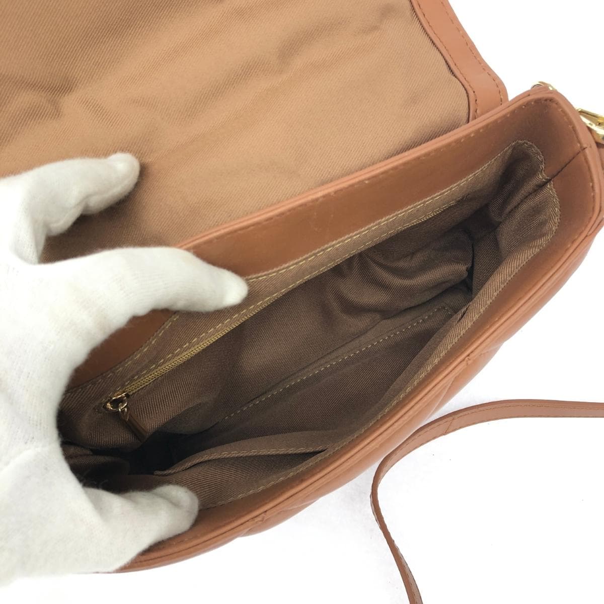 LOWELL things 2WAY bag in good condition, brown leather quilting, multifunctional bag 6