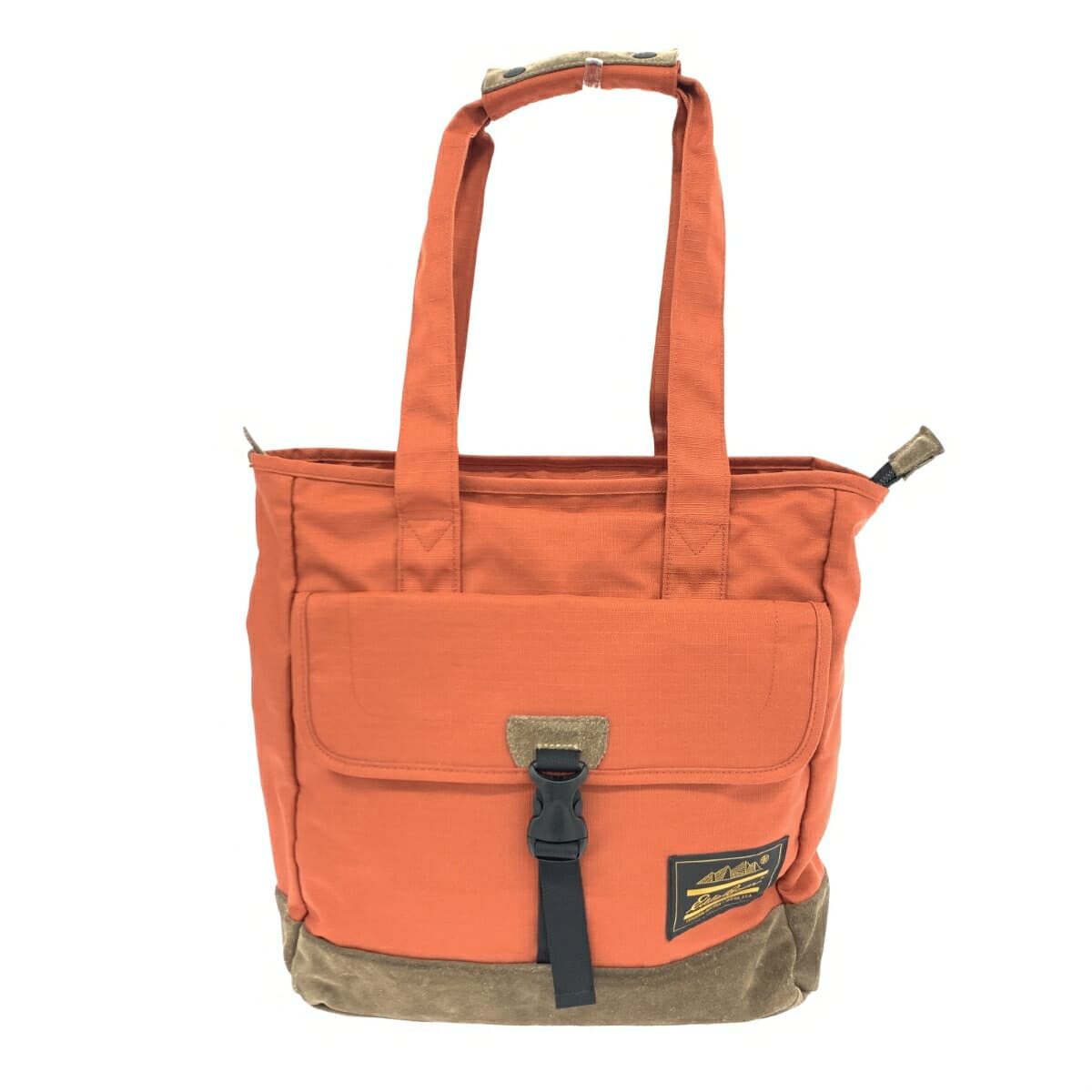 EDDIE BAUER Tote Bag Brown/Orange Ripstop × Suede Leather Unisex bag