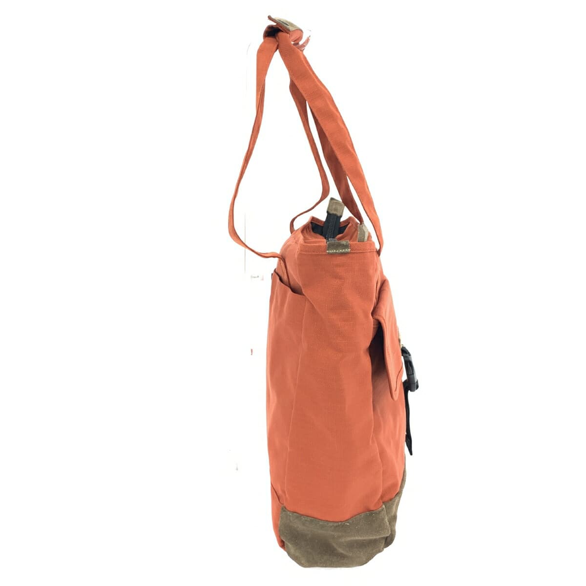 EDDIE BAUER Tote Bag Brown/Orange Ripstop × Suede Leather Unisex bag 2