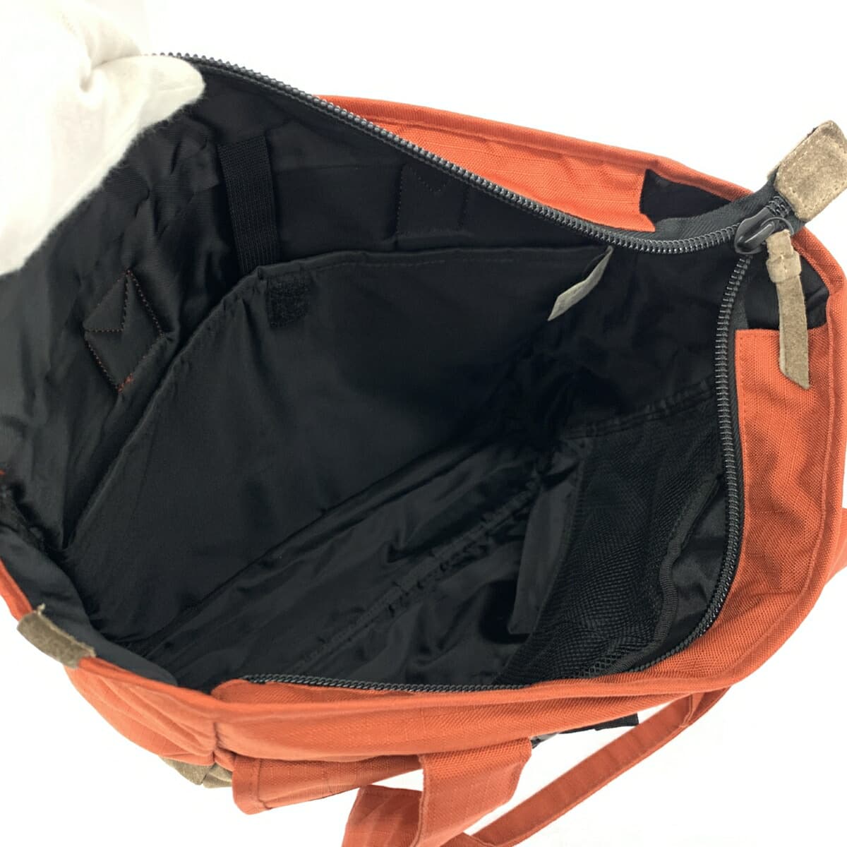 EDDIE BAUER Tote Bag Brown/Orange Ripstop × Suede Leather Unisex bag 6