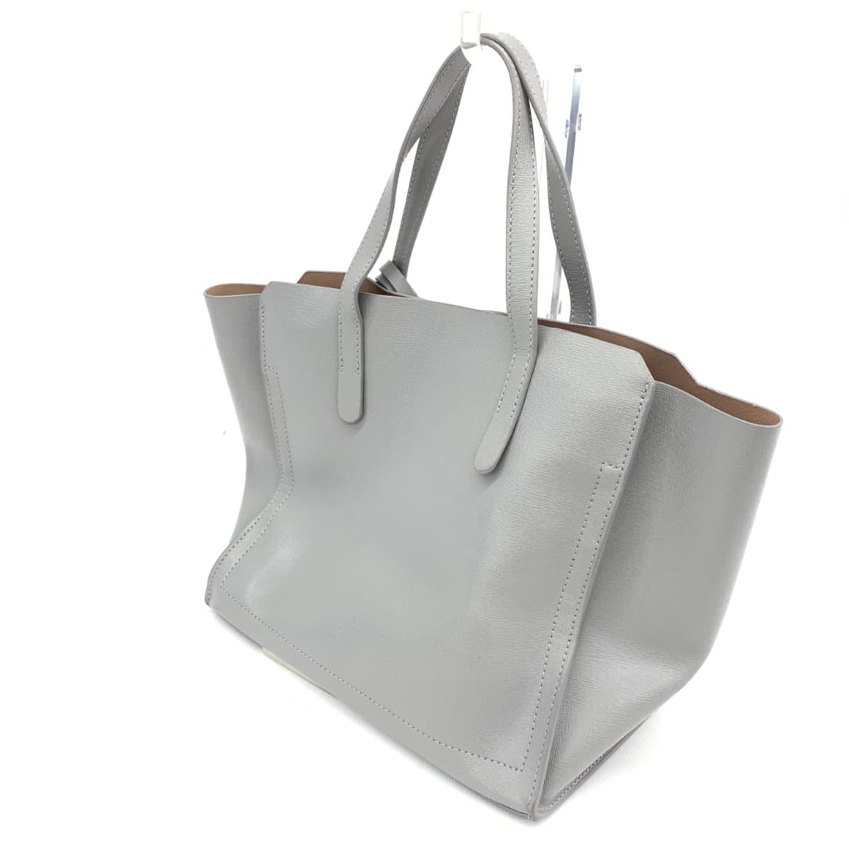 FURLA Mini Tote Bag in Good Condition Gray Leather Women's Bag 3