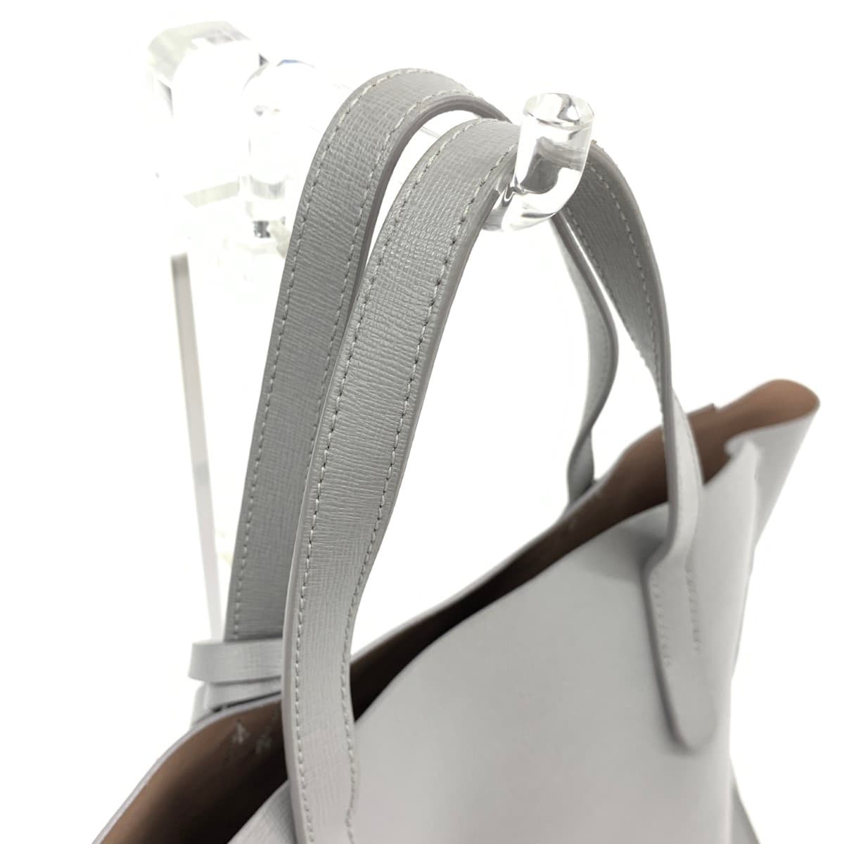 FURLA Mini Tote Bag in Good Condition Gray Leather Women's Bag 4