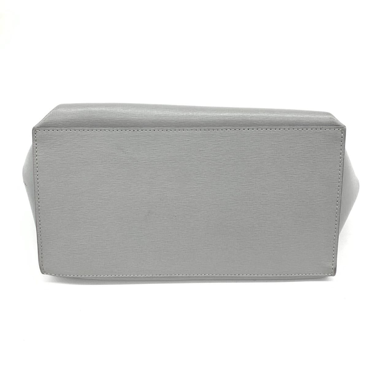 FURLA Mini Tote Bag in Good Condition Gray Leather Women's Bag 6