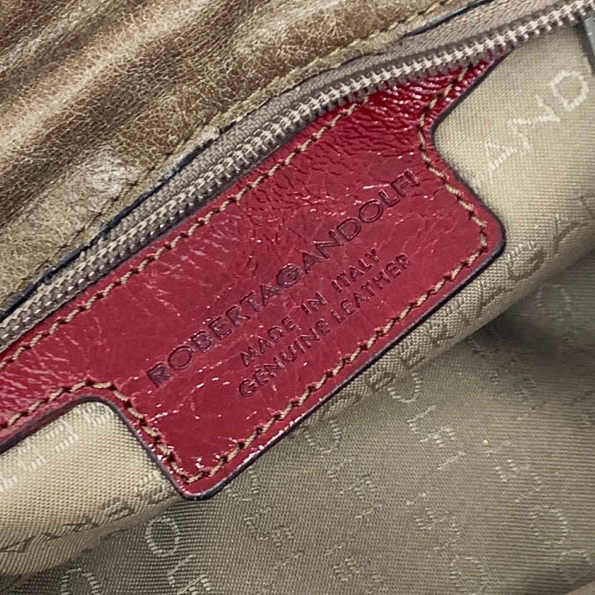 ROBERTA GANDOLFI 2WAY Bag Brown x Red Haircalf x Leather Leopard Pattern Ladies Hand Shoulder Bag 6