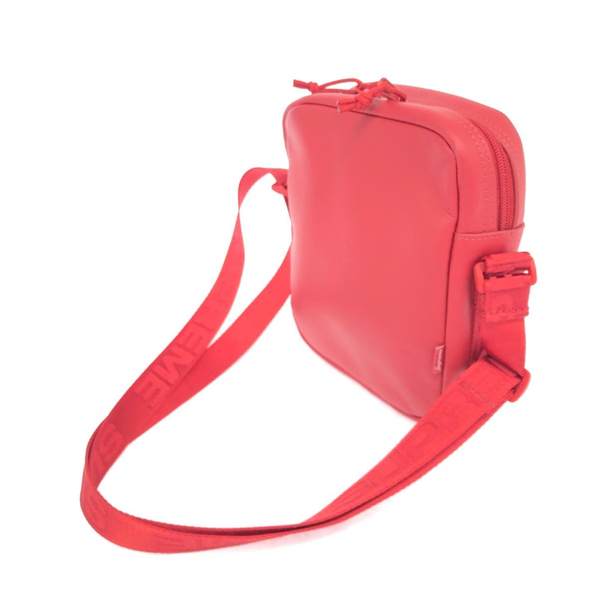 SUPREME shoulder bag in good condition, red leather, 23AW, unisex, crossbody bag 3