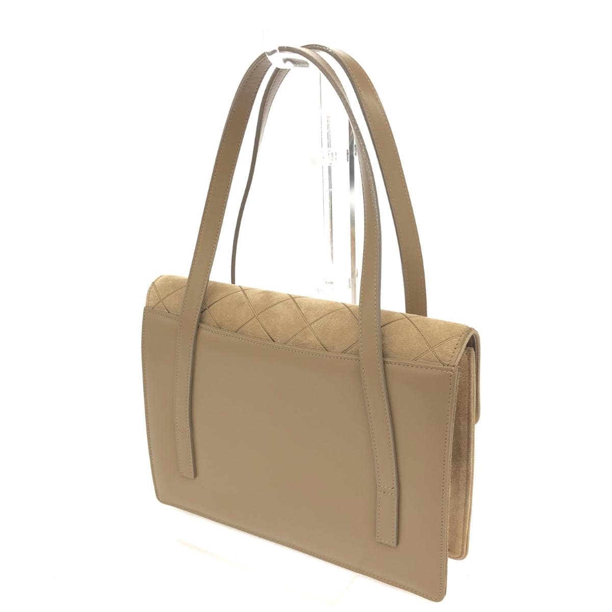 Ginza Kanematsu Tote Bag Brown Suede Quilting Ladies Bag 3