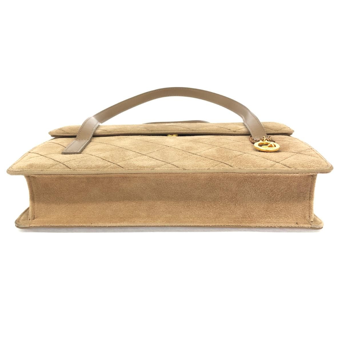 Ginza Kanematsu Tote Bag Brown Suede Quilting Ladies Bag 5