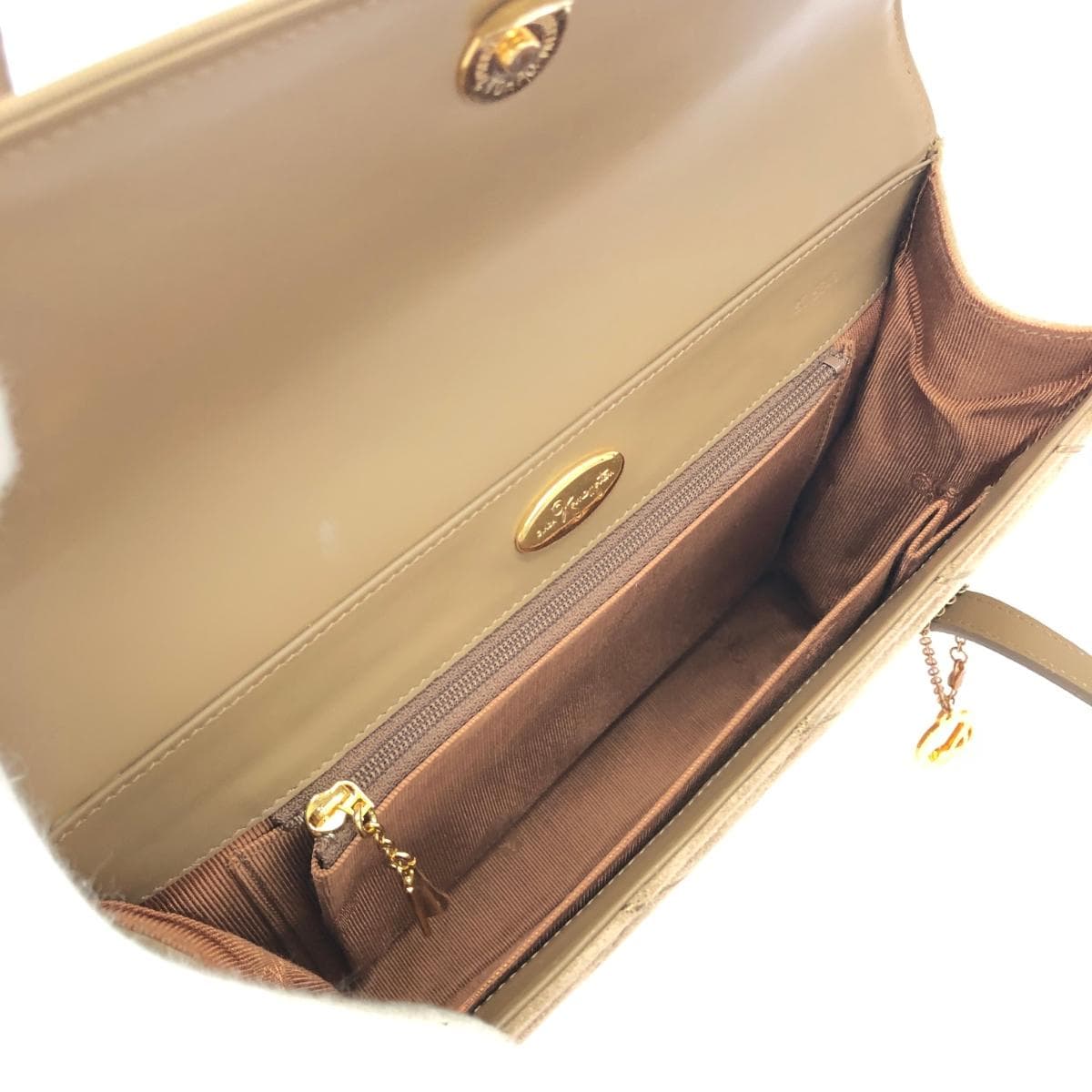 Ginza Kanematsu Tote Bag Brown Suede Quilting Ladies Bag 6