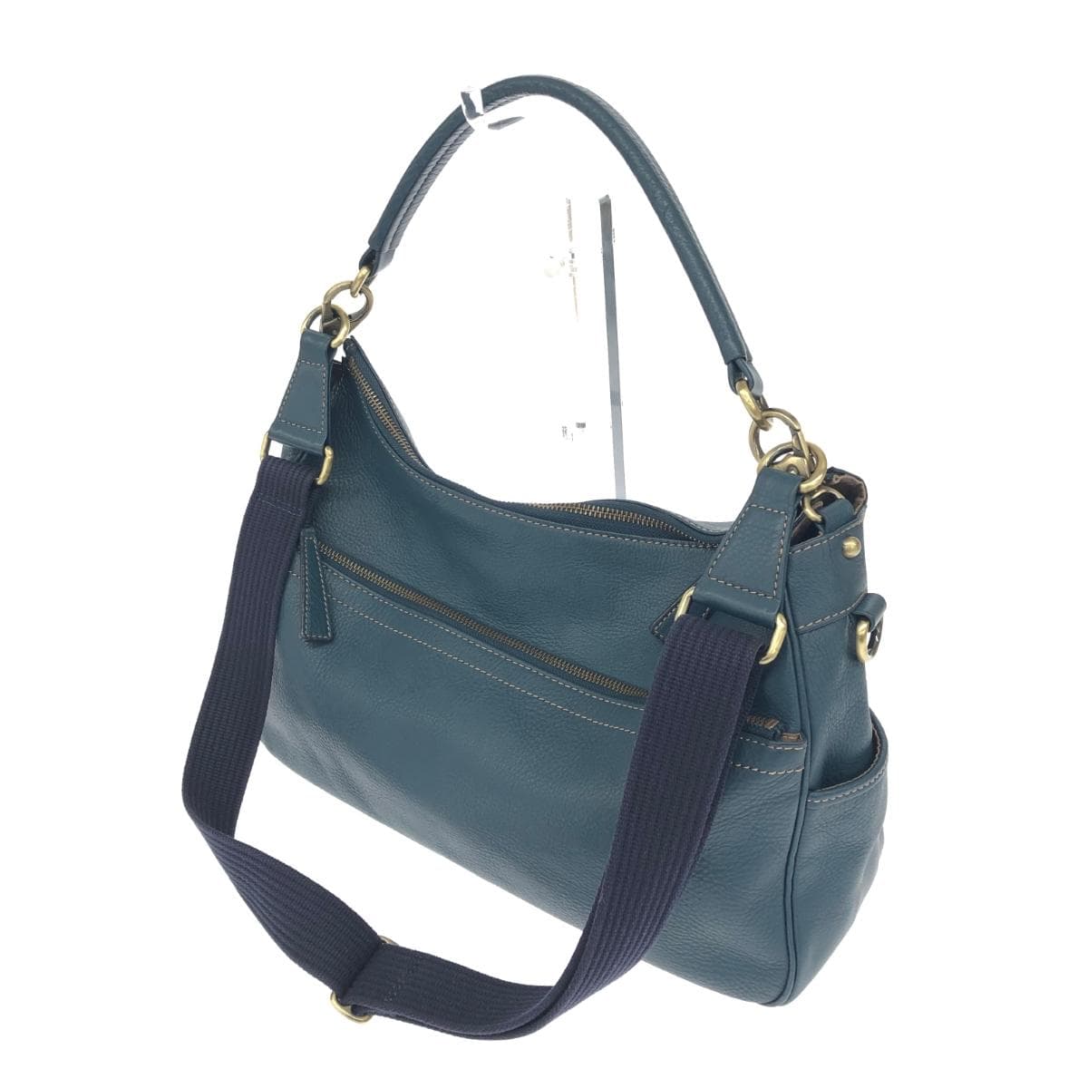 ★Unlimited & Open to Everyone★ HAMANO 2WAY Bag Brown/Blue Leather Women's Multifunctional Bag 3
