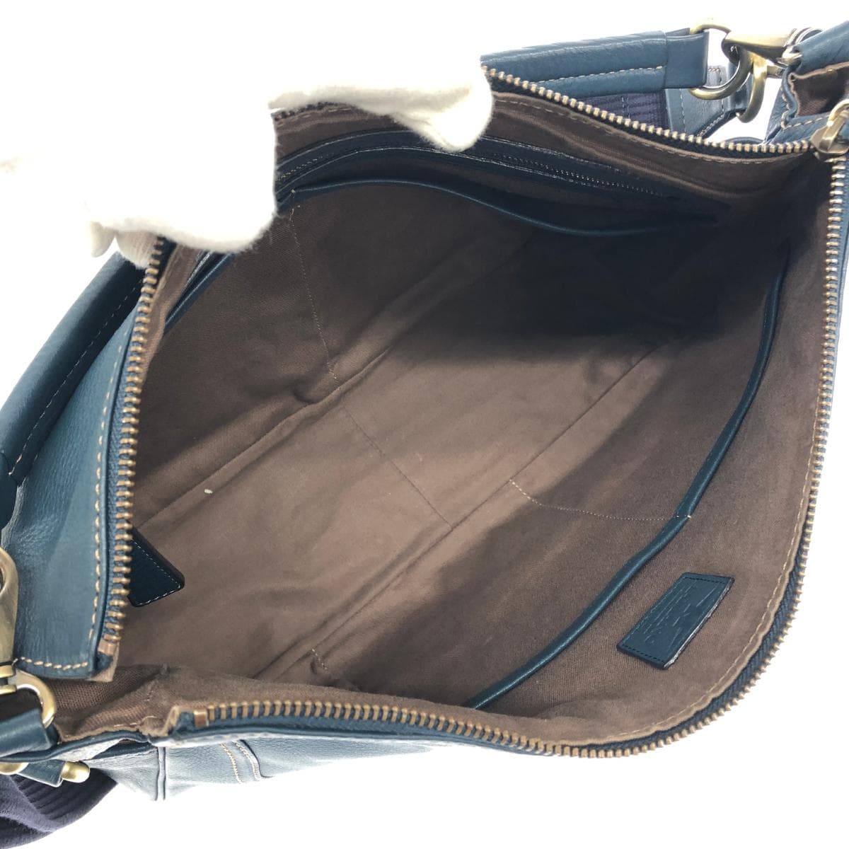 ★Unlimited & Open to Everyone★ HAMANO 2WAY Bag Brown/Blue Leather Women's Multifunctional Bag 5