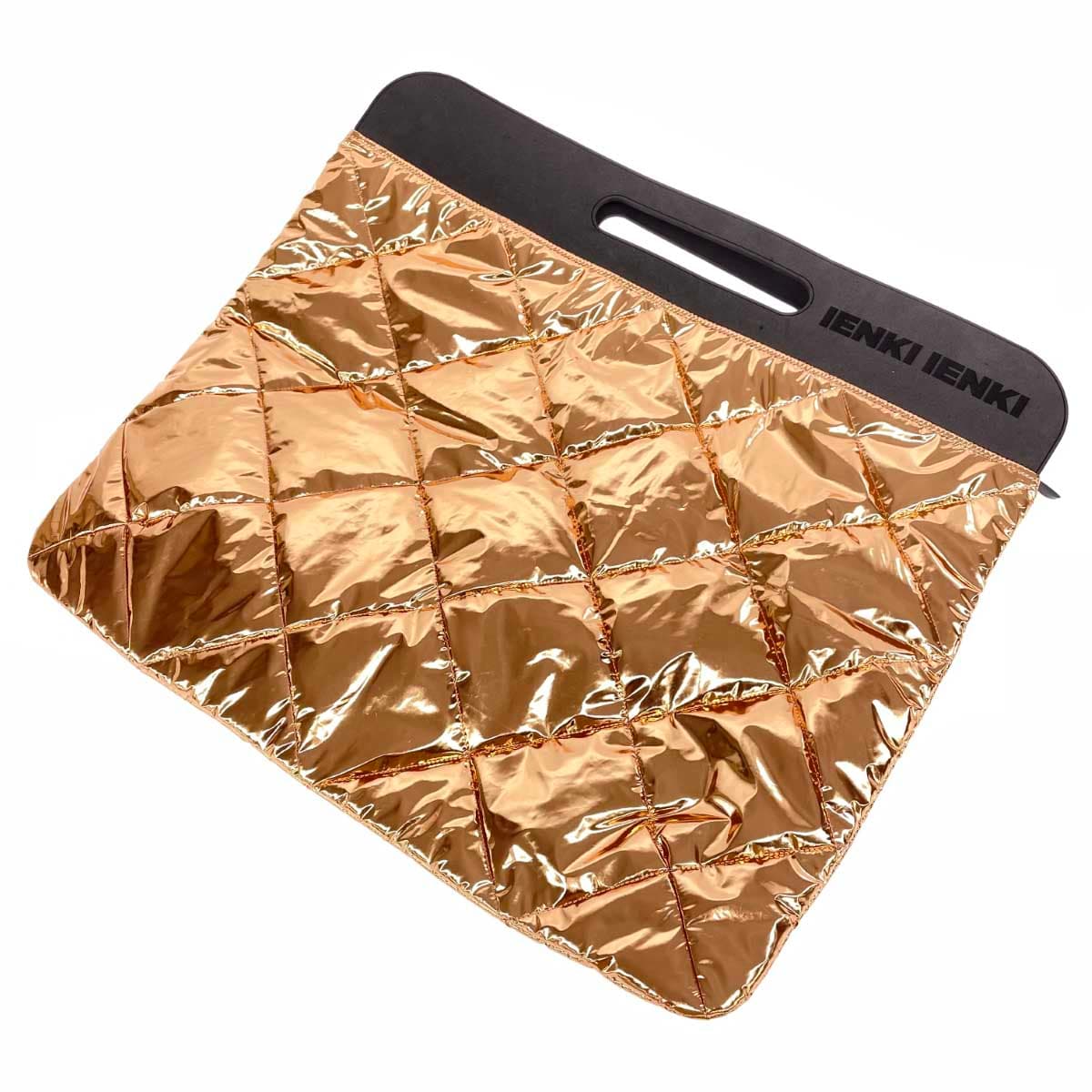 IENKI IENKI handbag in good condition, orange nylon, integrated handle, metallic quilting, padded, ladies' bag 3