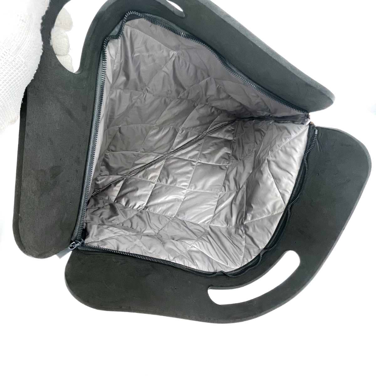 IENKI IENKI handbag in good condition, orange nylon, integrated handle, metallic quilting, padded, ladies' bag 4