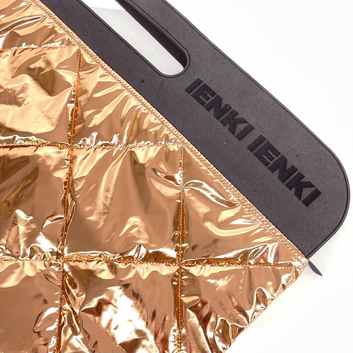 IENKI IENKI handbag in good condition, orange nylon, integrated handle, metallic quilting, padded, ladies' bag 5