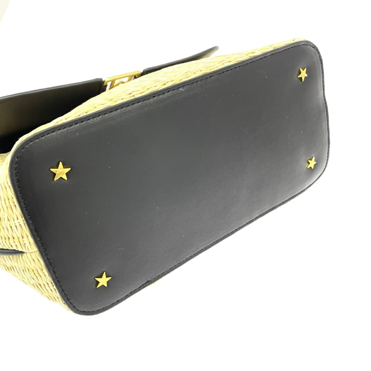 MARELLA Straw 2WAY Basket Bag in Good Condition Black/Beige Women's Multi-functional Handbag 7