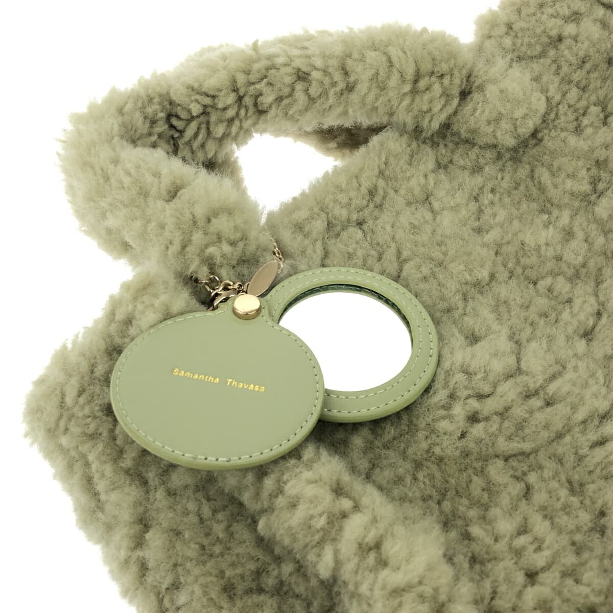 Samantha Thavasa 2WAY Handbag Good Condition Green Boa Women's Multifunctional Bag 6