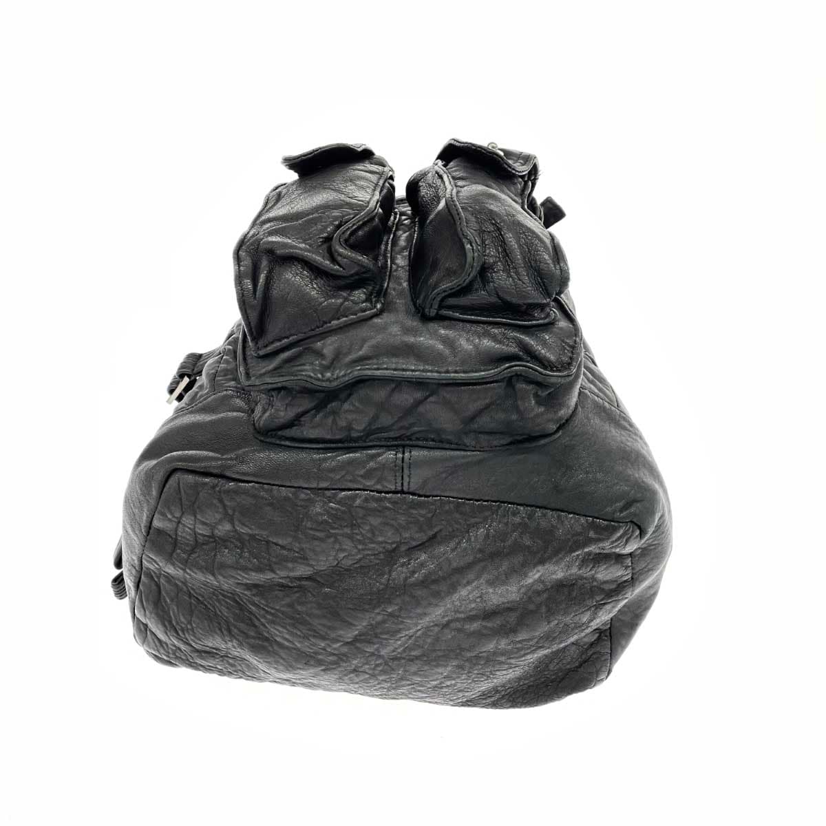 JOHNNY WOLF Backpack Black Leather Men's Backpack bag 4