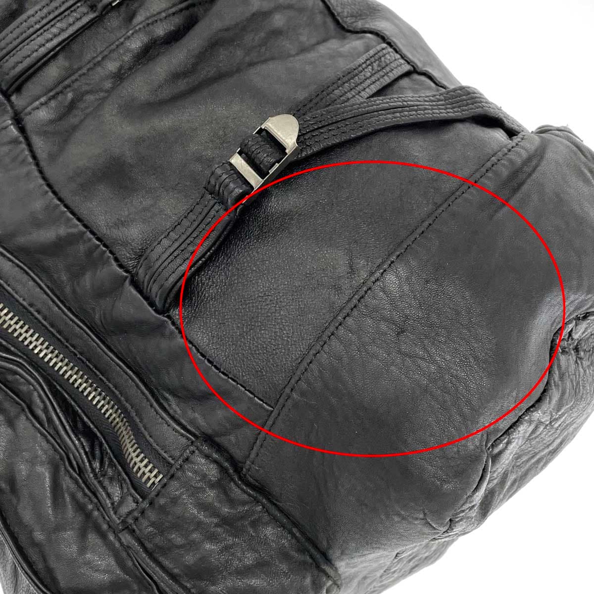 JOHNNY WOLF Backpack Black Leather Men's Backpack bag 8