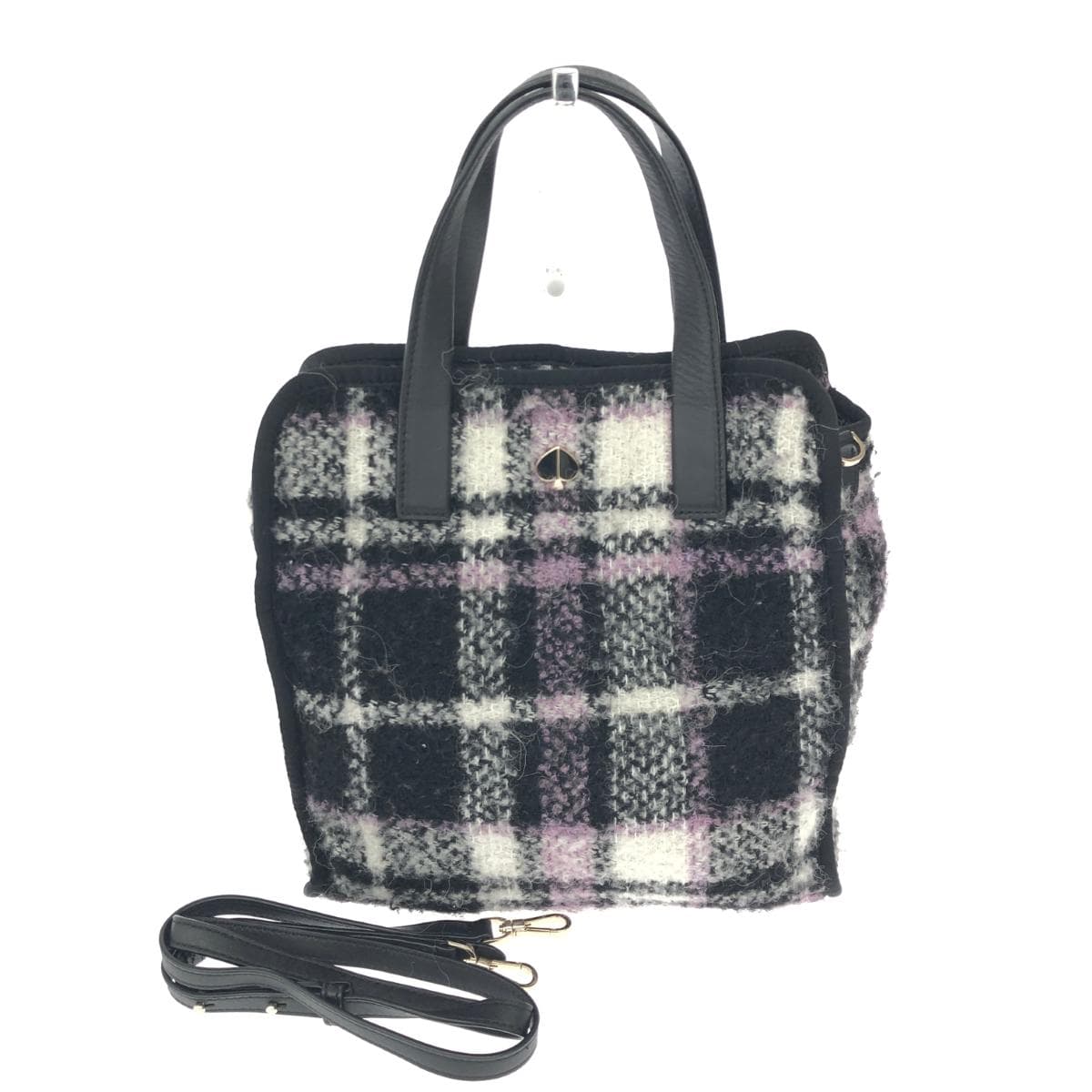 Kate Spade 2WAY bag in good condition, black, fur check, women's multifunctional bag