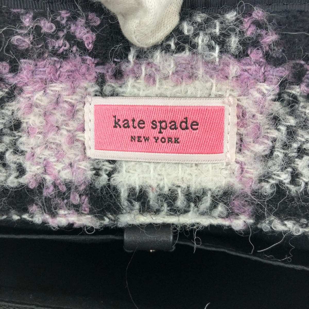 Kate Spade 2WAY bag in good condition, black, fur check, women's multifunctional bag 7