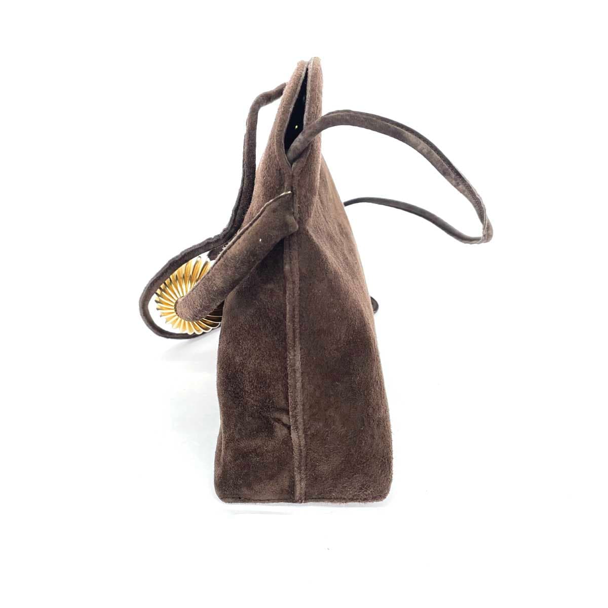 LA BAGAGERIE Shoulder Bag Brown Suede Women's Vintage bag 2