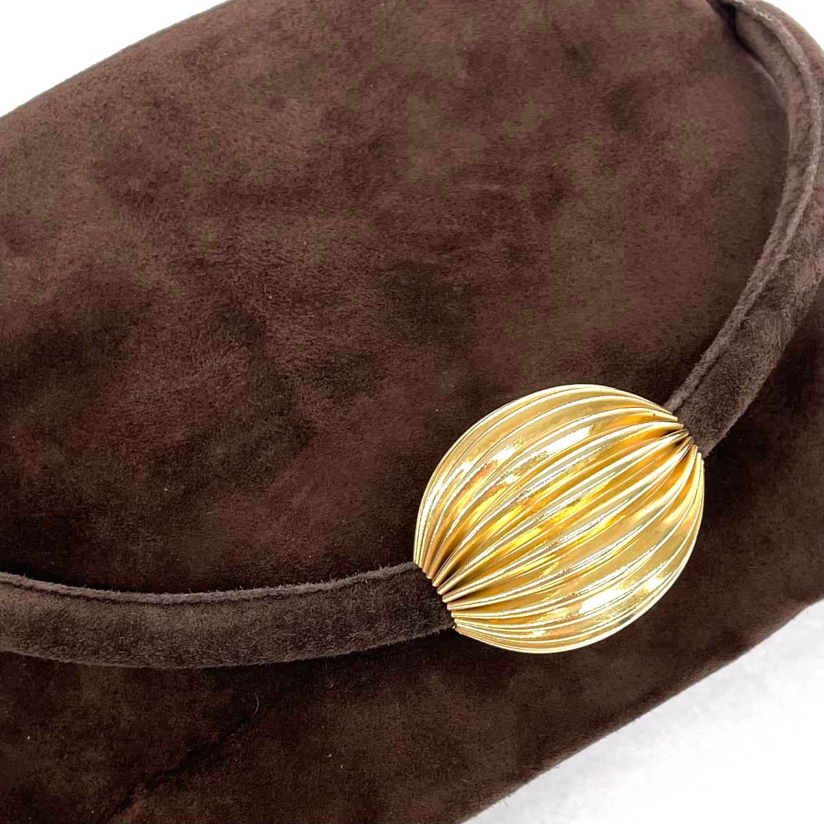 LA BAGAGERIE Shoulder Bag Brown Suede Women's Vintage bag 7