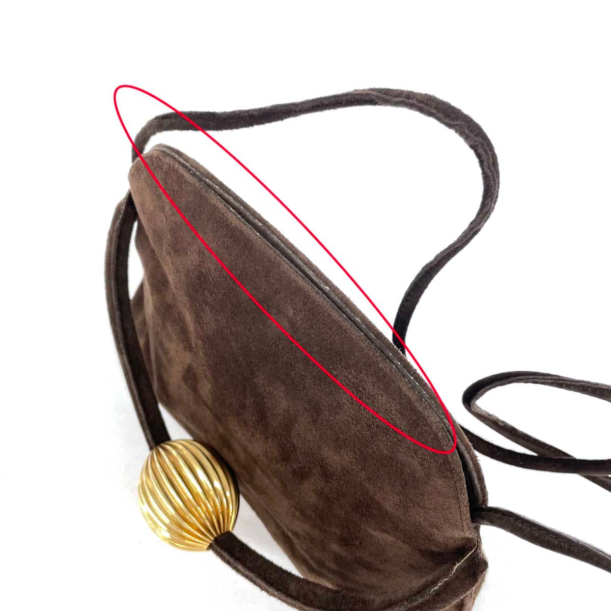 LA BAGAGERIE Shoulder Bag Brown Suede Women's Vintage bag 8