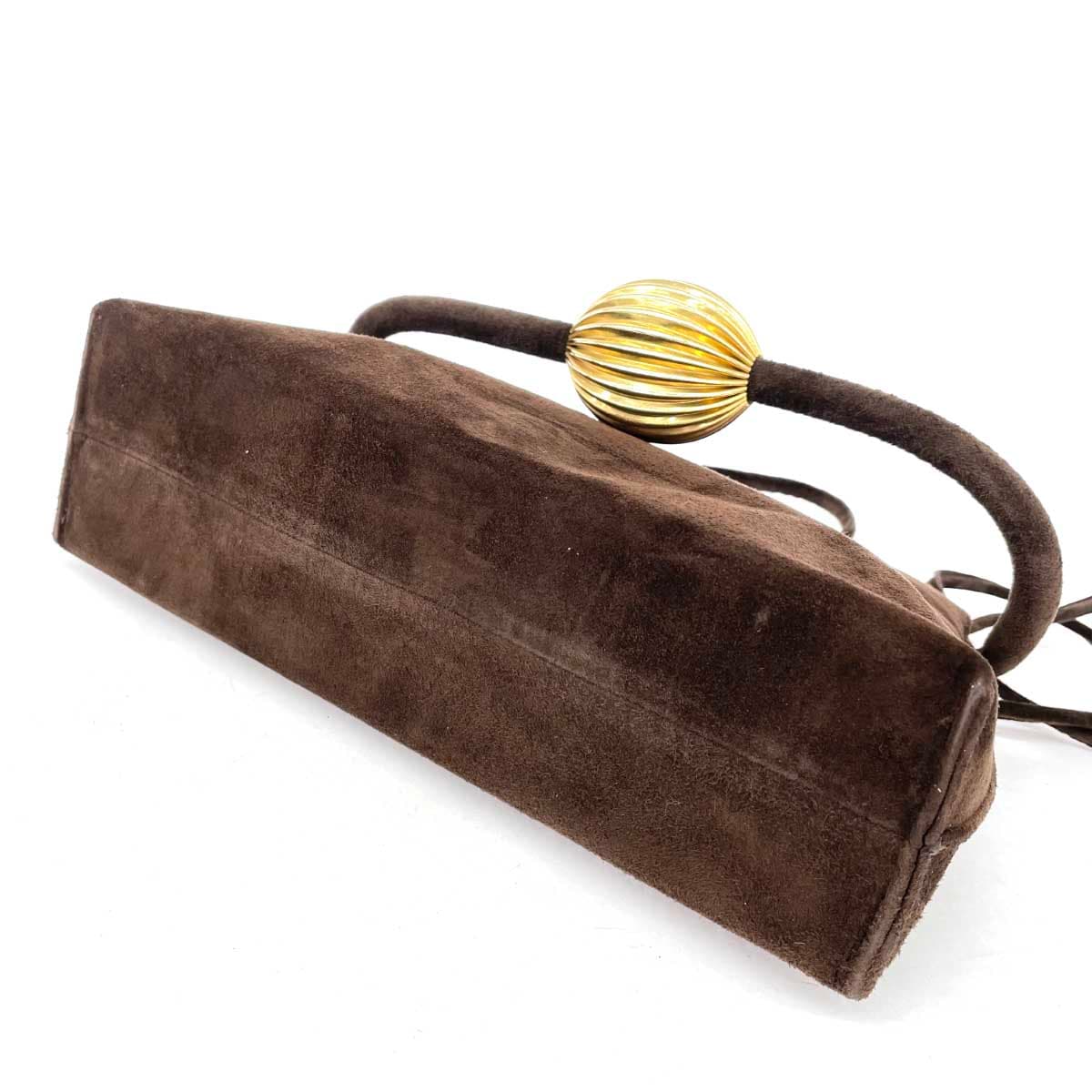 LA BAGAGERIE Shoulder Bag Brown Suede Women's Vintage bag 9