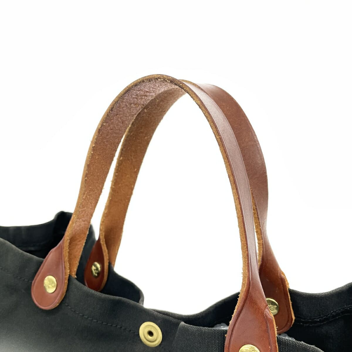 IL BISONTE Tote Bag Black Canvas × Leather Side Ribbon Ladies Bag 8