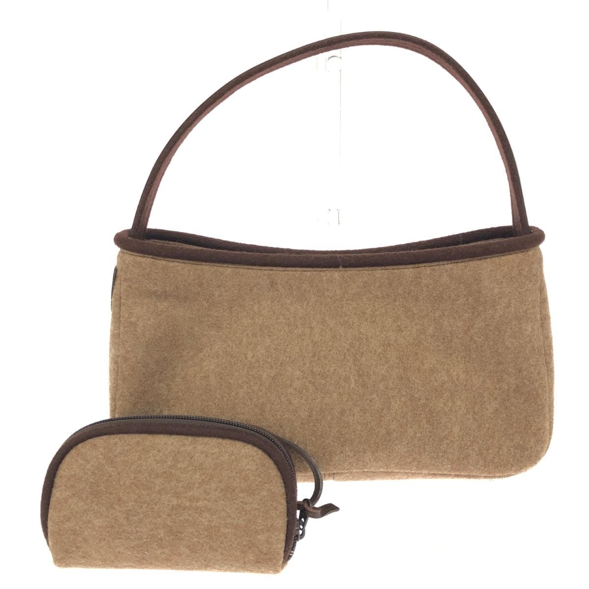 kidsbyKitamura Handbag Brown/Beige Felt Pouch Set Women's bag