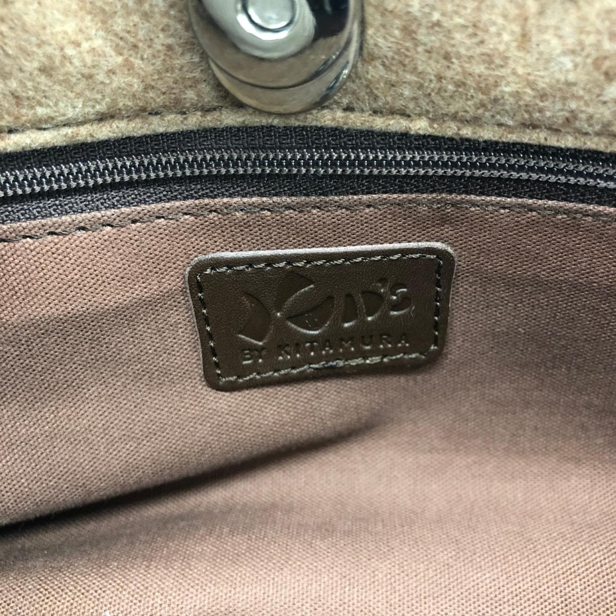 kidsbyKitamura Handbag Brown/Beige Felt Pouch Set Women's bag 7