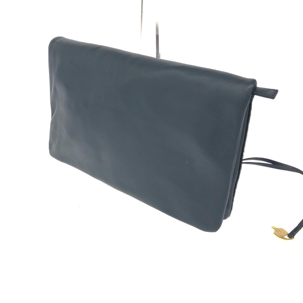 PELLICO clutch bag in good condition, navy leather and hair-on-hide, removable, women's second bag, bag 3