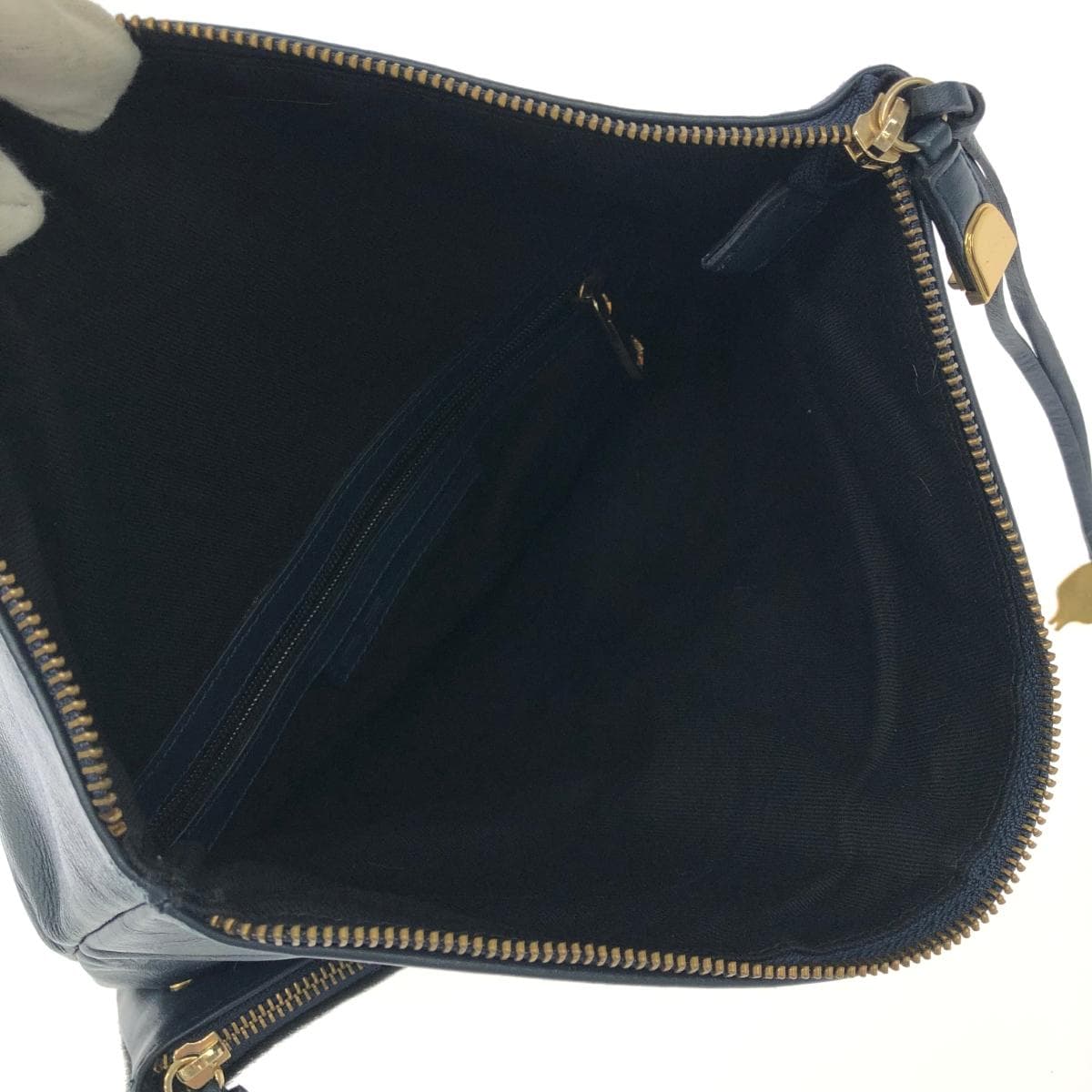 PELLICO clutch bag in good condition, navy leather and hair-on-hide, removable, women's second bag, bag 5