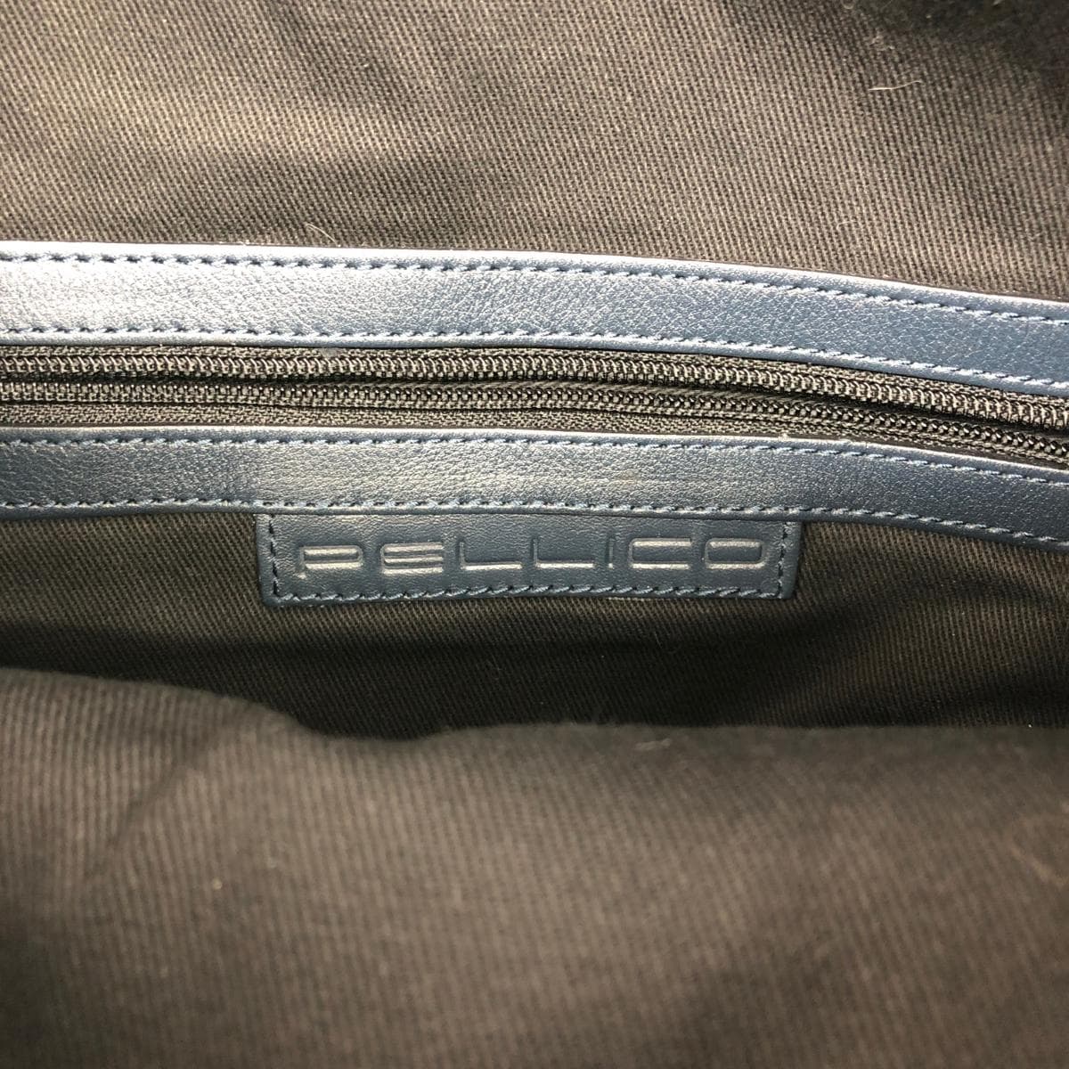 PELLICO clutch bag in good condition, navy leather and hair-on-hide, removable, women's second bag, bag 7