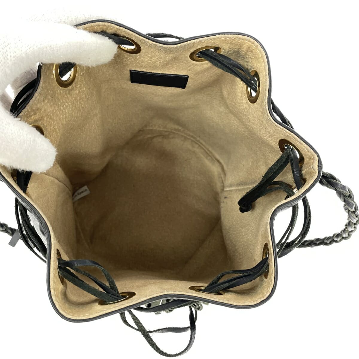 J&M DAVIDSON Carnival One Shoulder Bag Black Leather Drawstring Fringe Women's Shoulder Bag 4