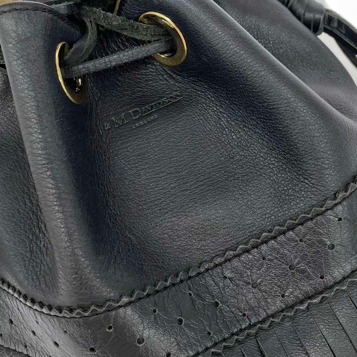 J&M DAVIDSON Carnival One Shoulder Bag Black Leather Drawstring Fringe Women's Shoulder Bag 5