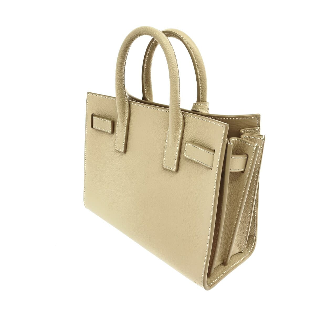 SAINT LAURENT PARIS Sac de Jour 2WAY Bag Beige Leather Women's Multifunctional Bag 3