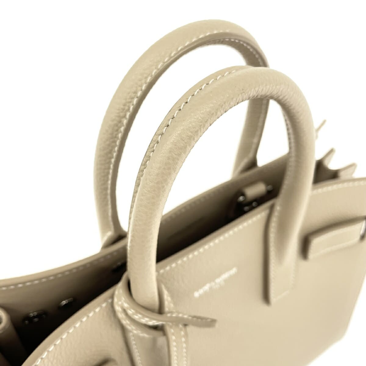 SAINT LAURENT PARIS Sac de Jour 2WAY Bag Beige Leather Women's Multifunctional Bag 4