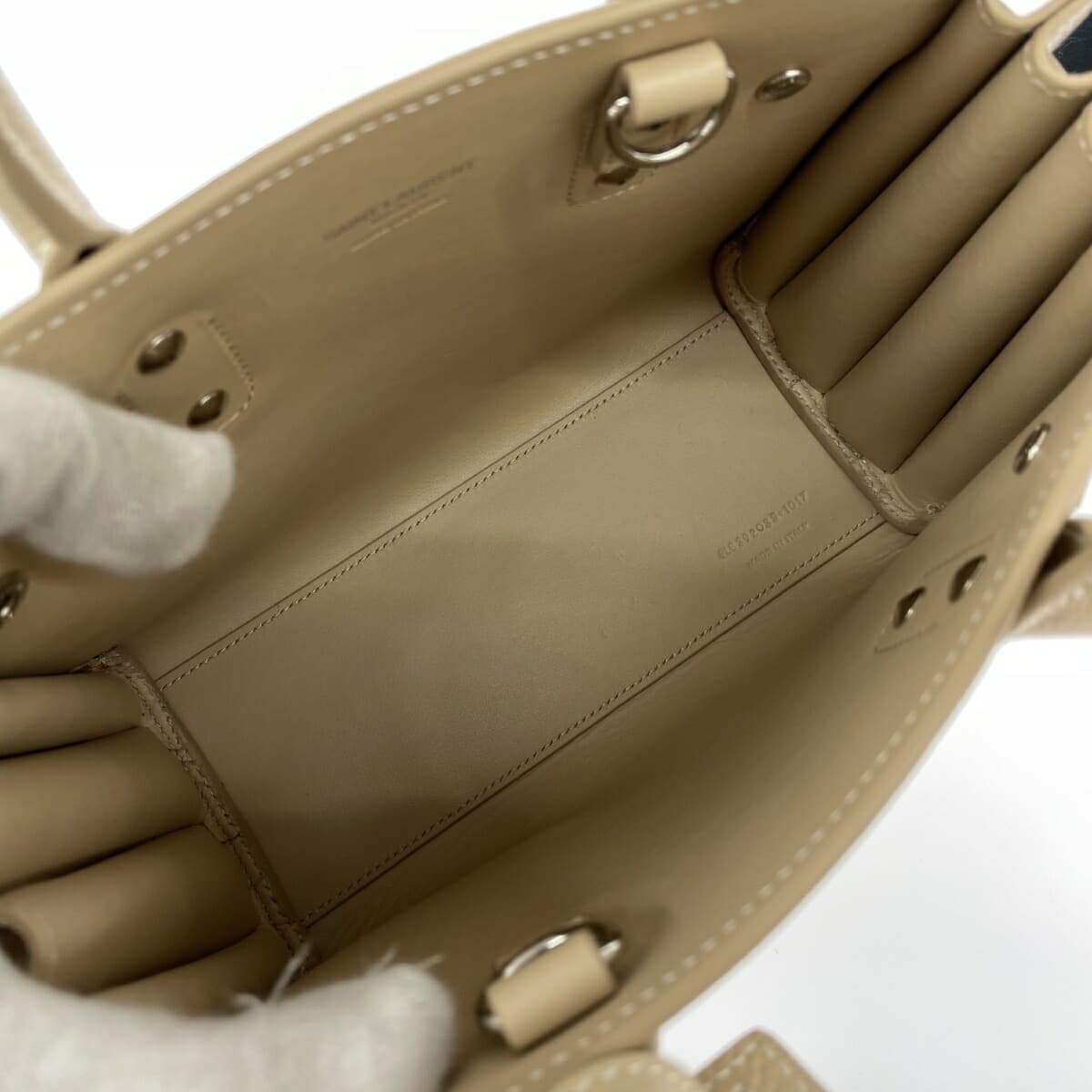 SAINT LAURENT PARIS Sac de Jour 2WAY Bag Beige Leather Women's Multifunctional Bag 7