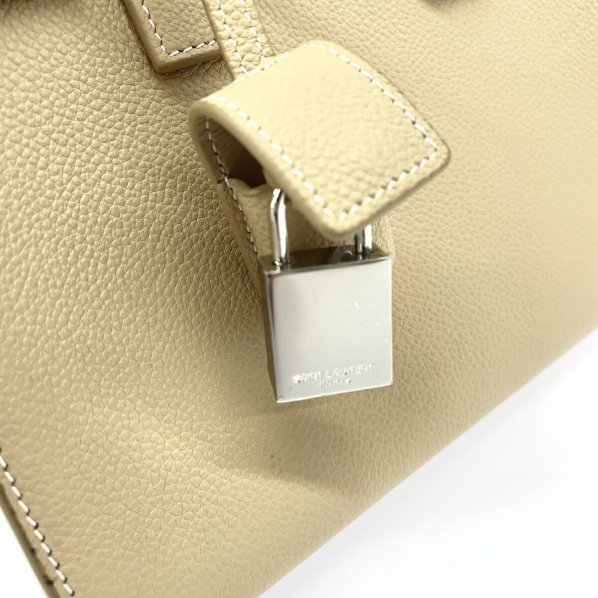 SAINT LAURENT PARIS Sac de Jour 2WAY Bag Beige Leather Women's Multifunctional Bag 8