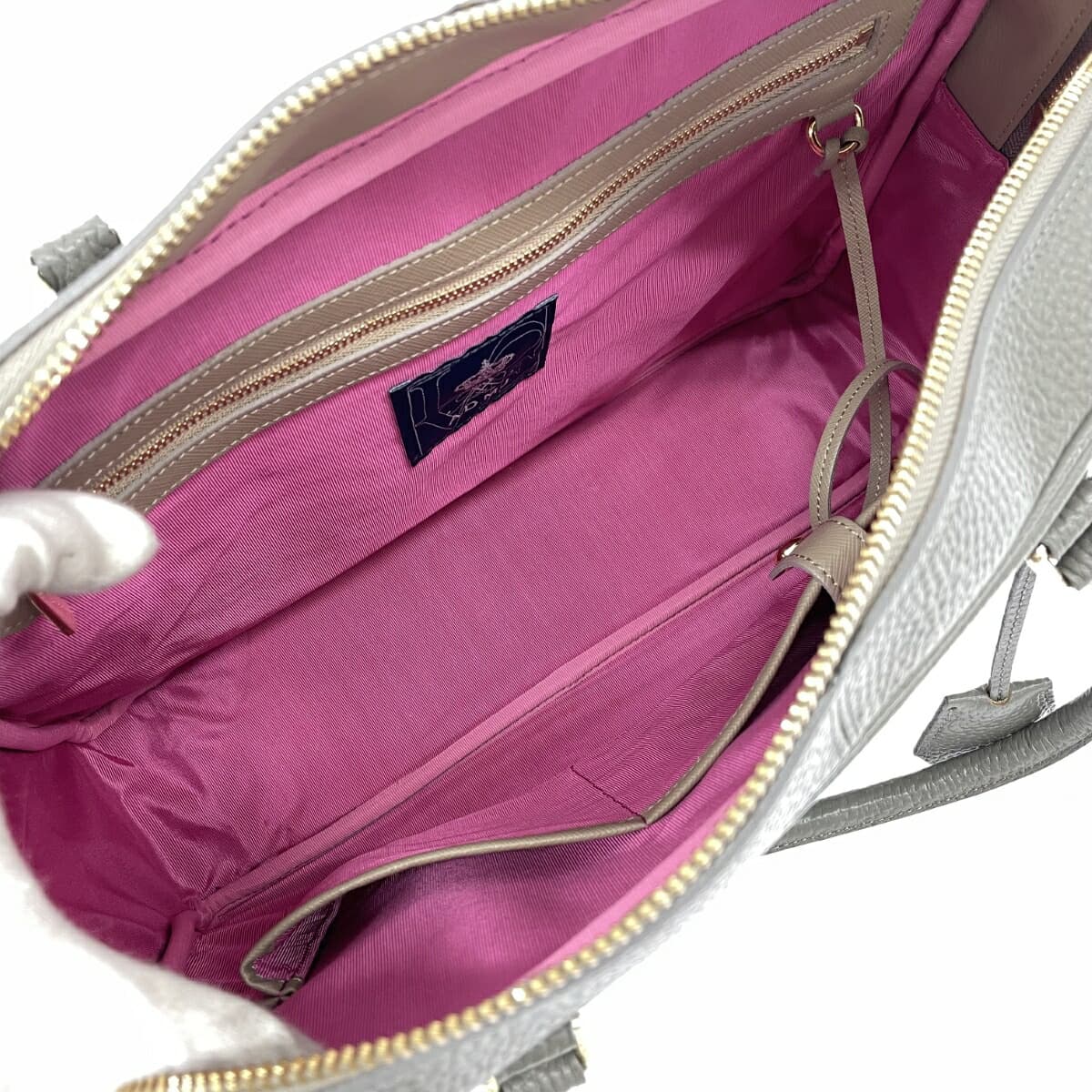 A.D.M.J (Accessoires De Mademoiselle) Accessoires De Mademoiselle Jap Mozart Tote Bag Gray Leather Women's 7