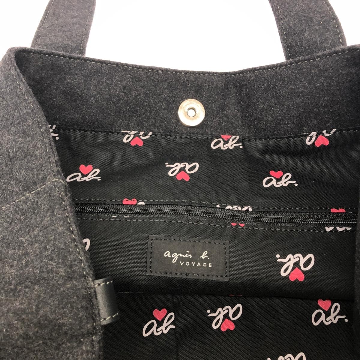 agnes b. Agnes B. tote bag gray felt women's bag 6