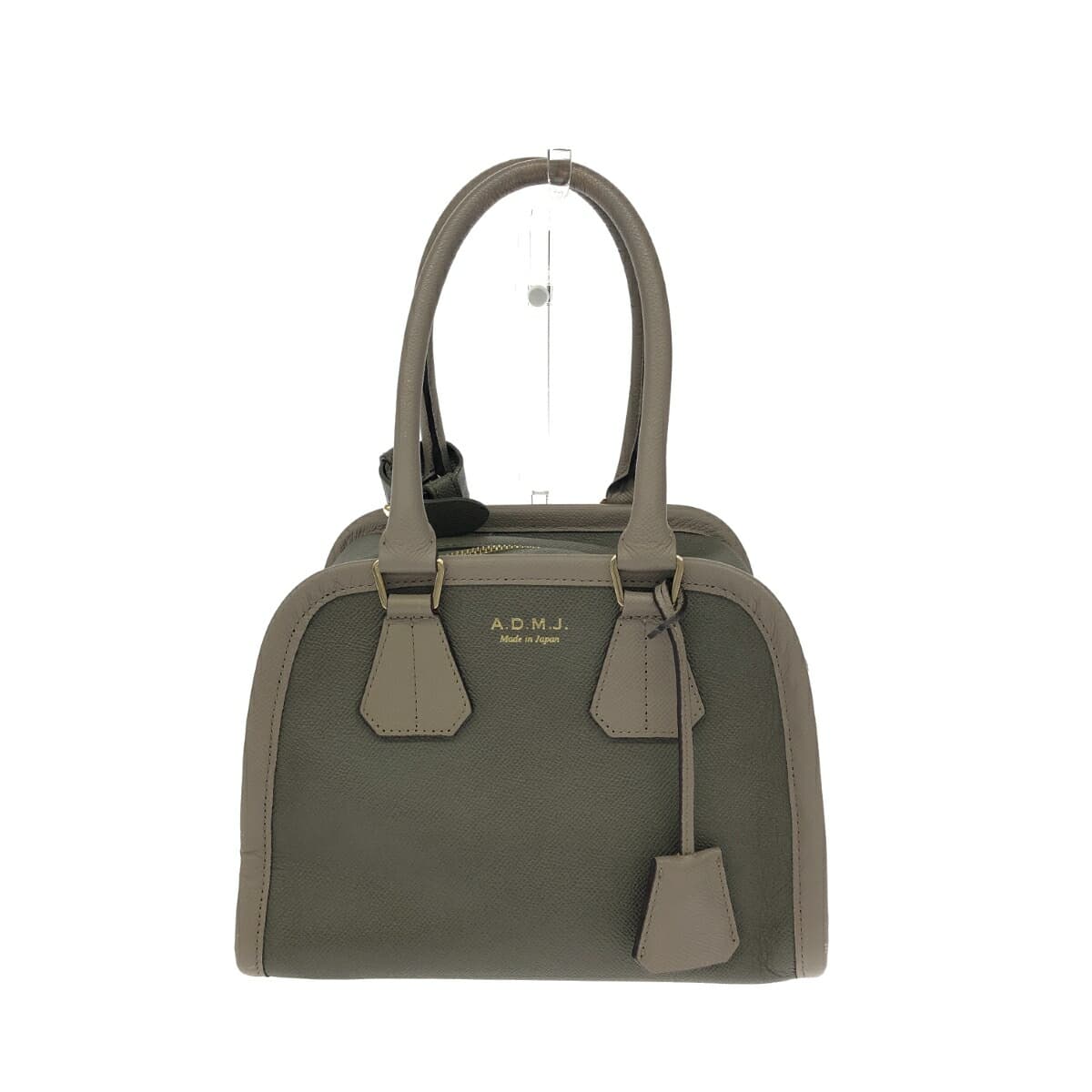 A.D.M.J (Accessoires De Mademoiselle) Handbag Khaki x Gray Leather Ladies