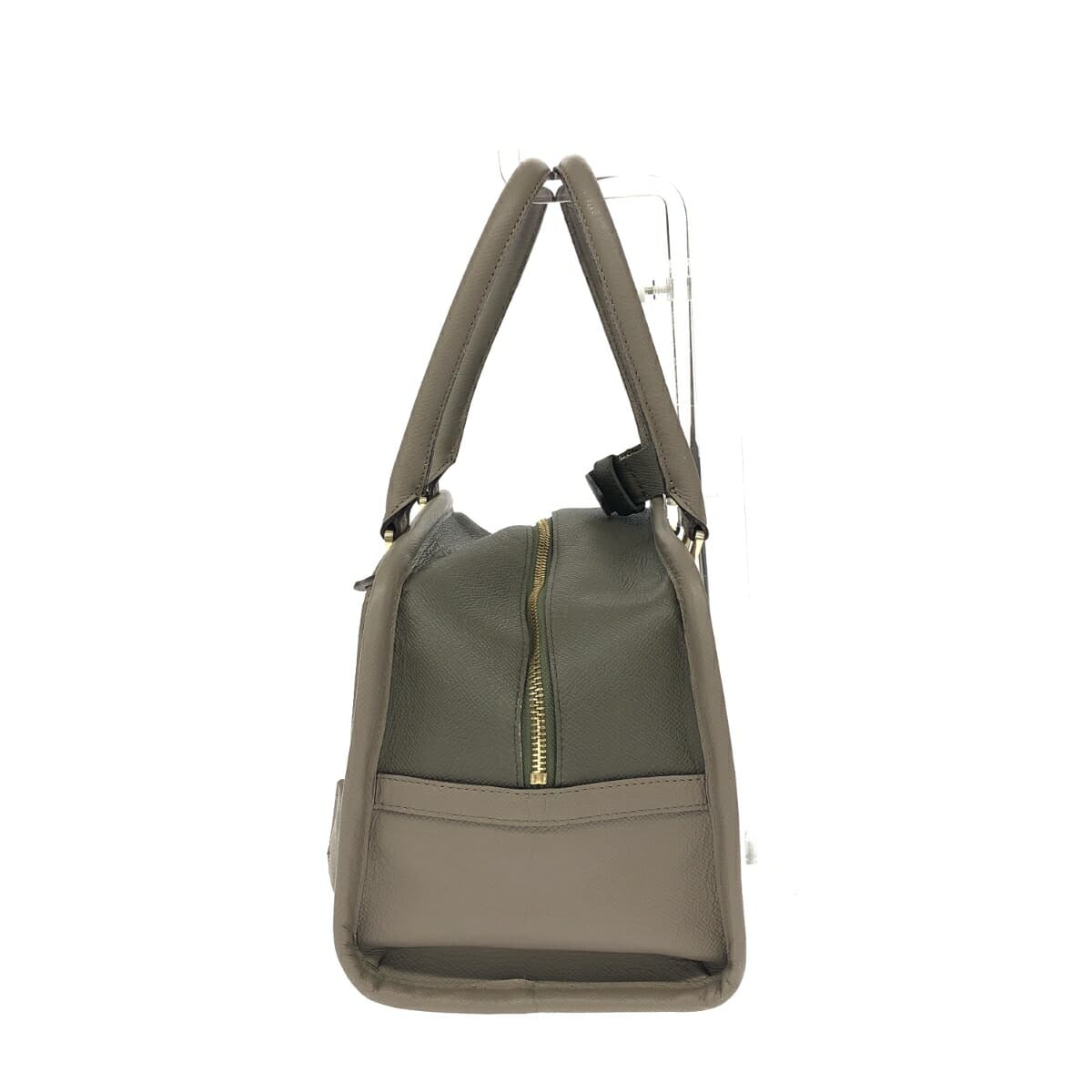 A.D.M.J (Accessoires De Mademoiselle) Handbag Khaki x Gray Leather Ladies 2