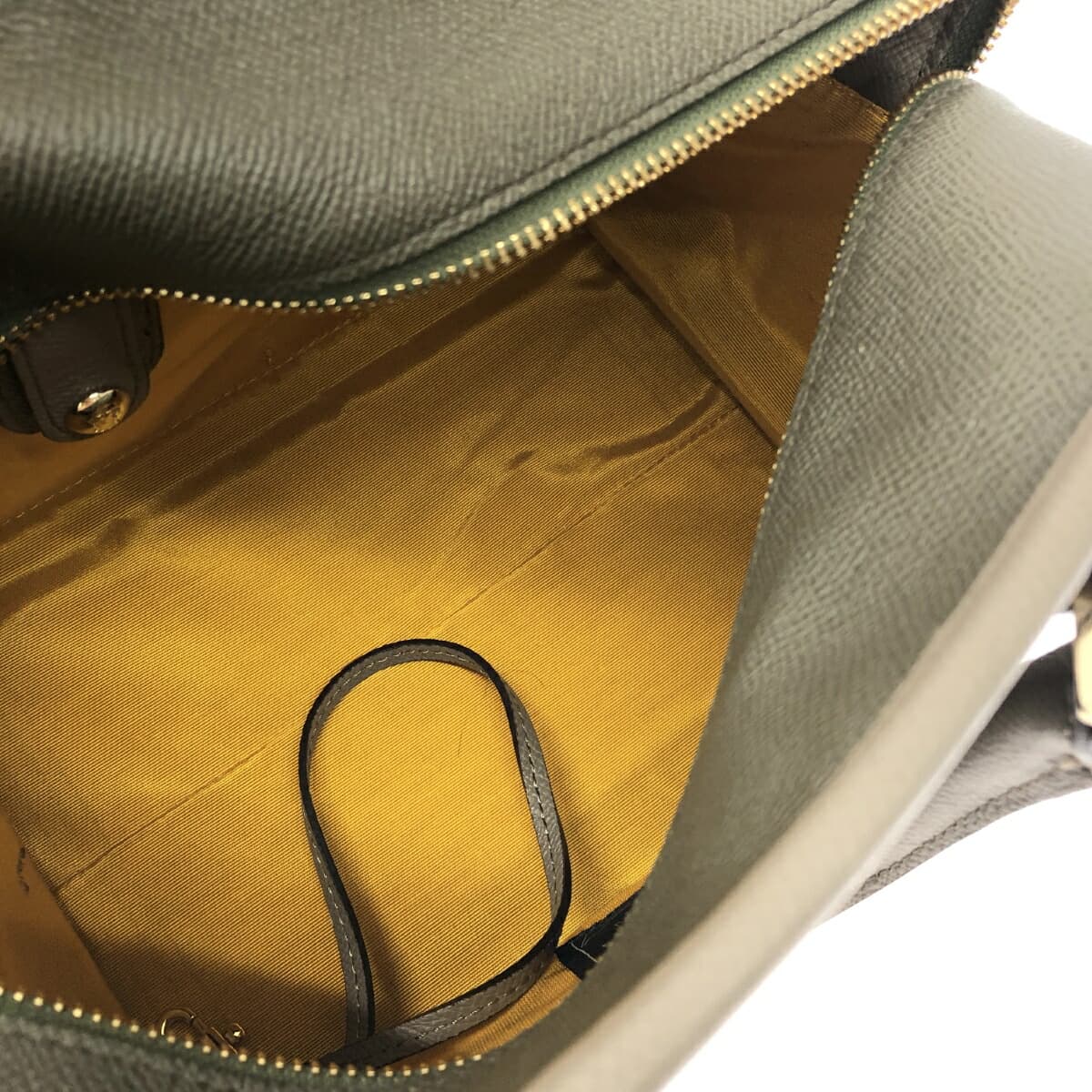 A.D.M.J (Accessoires De Mademoiselle) Handbag Khaki x Gray Leather Ladies 5