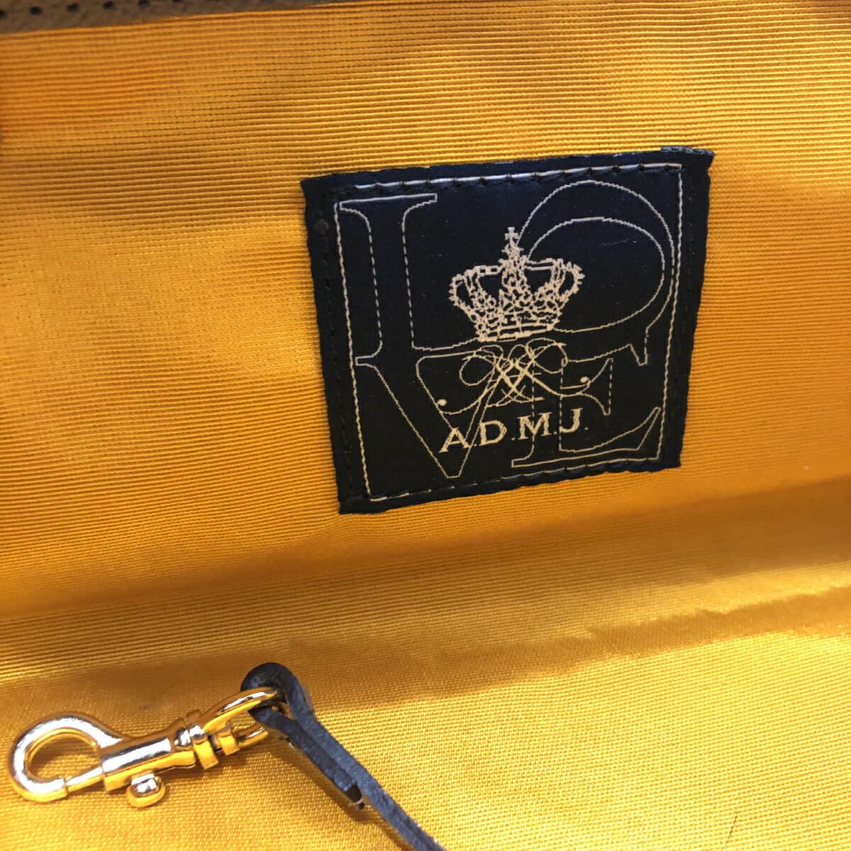 A.D.M.J (Accessoires De Mademoiselle) Handbag Khaki x Gray Leather Ladies 6