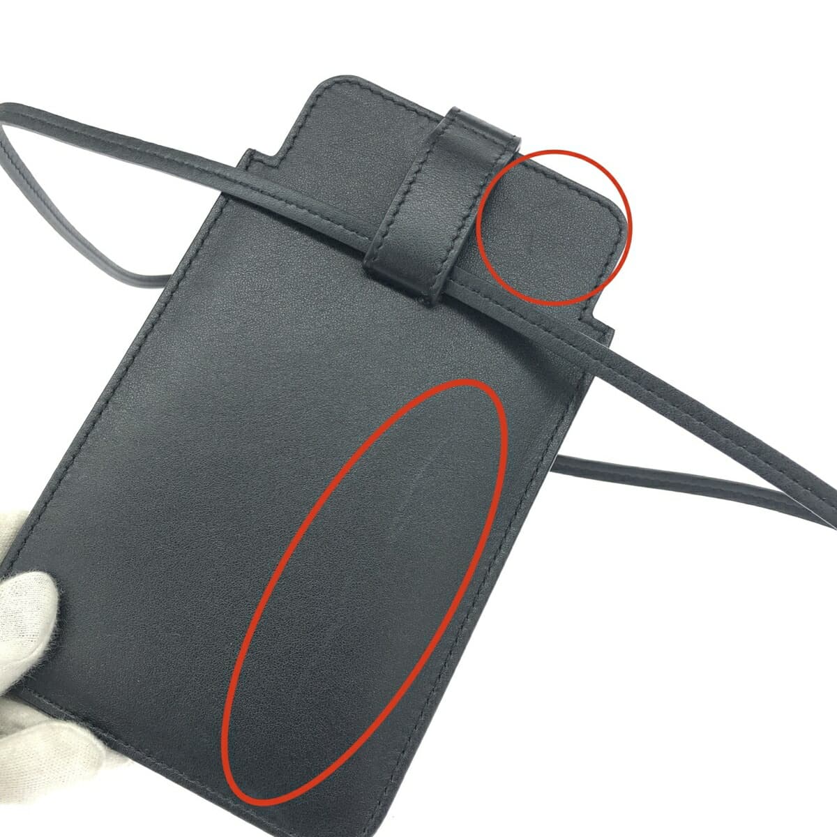 Maison Martin Margiela Phone Case Shoulder Bag Good Condition SA3VZ0001 Black Leather Unisex 9