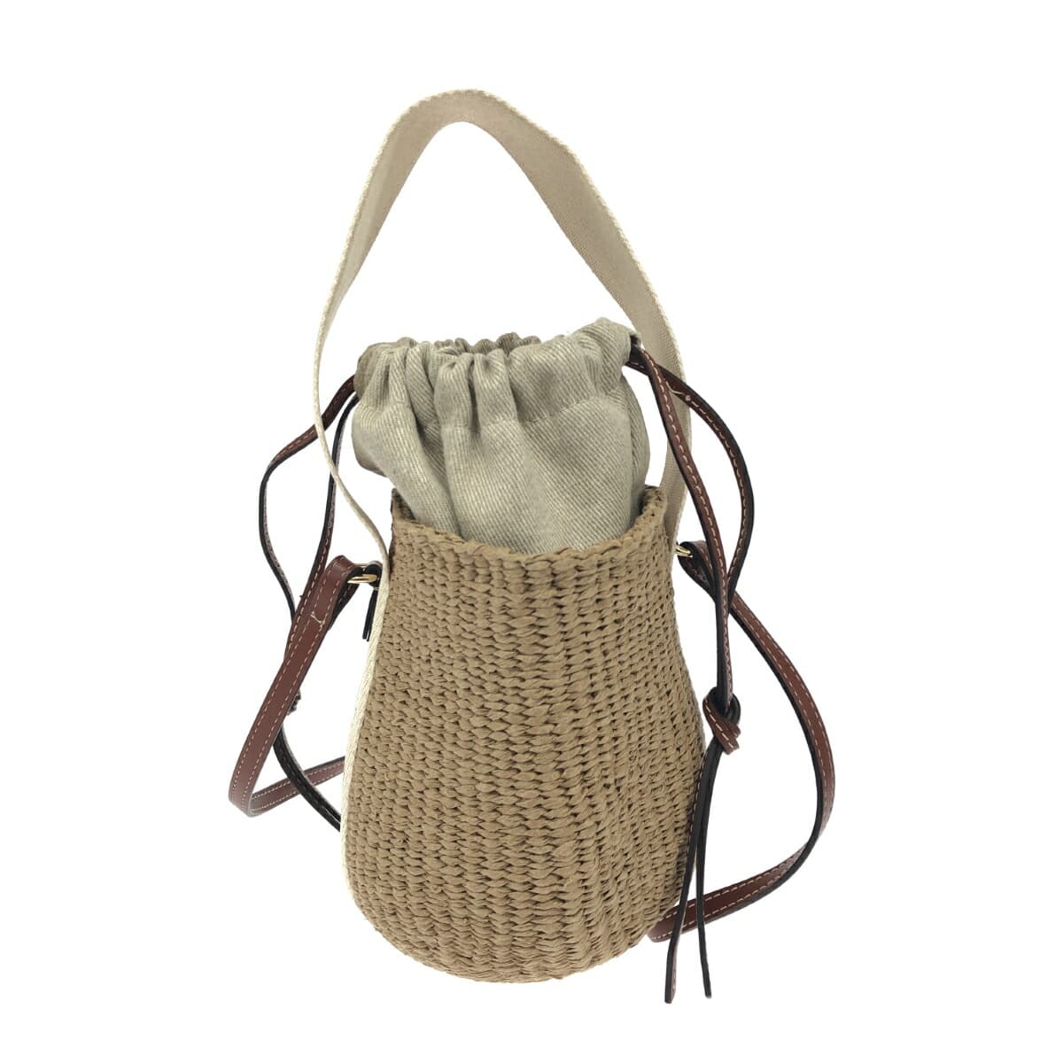 Chloe x Mifuko Woody Small Bucket 2WAY Bag Good Condition Beige Women's Multifunctional Bag 2