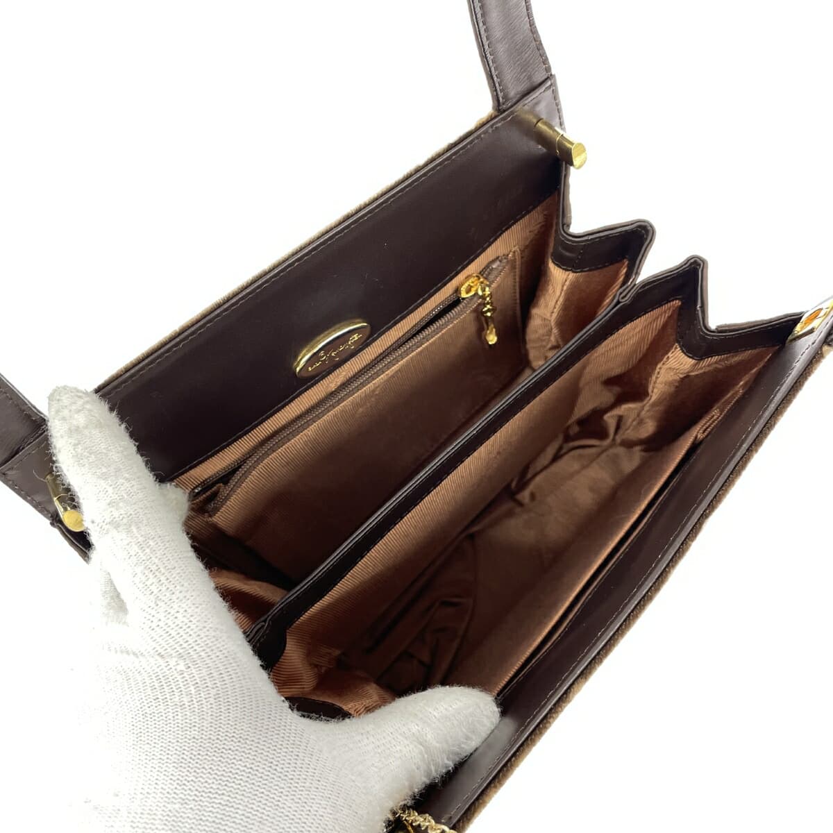 Ginza Kanematsu Handbag Brown Ladies bag 4