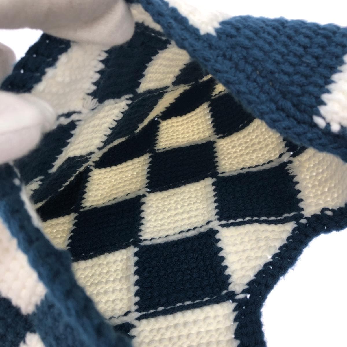 MARNI Handbag White/Navy Market Tech Wool Women's bag 4